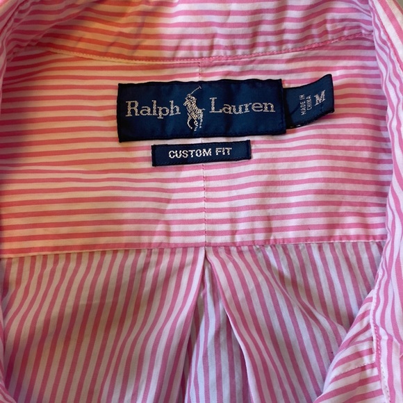 Ralph Lauren pink striped collared shirt - Picture 2 of 3